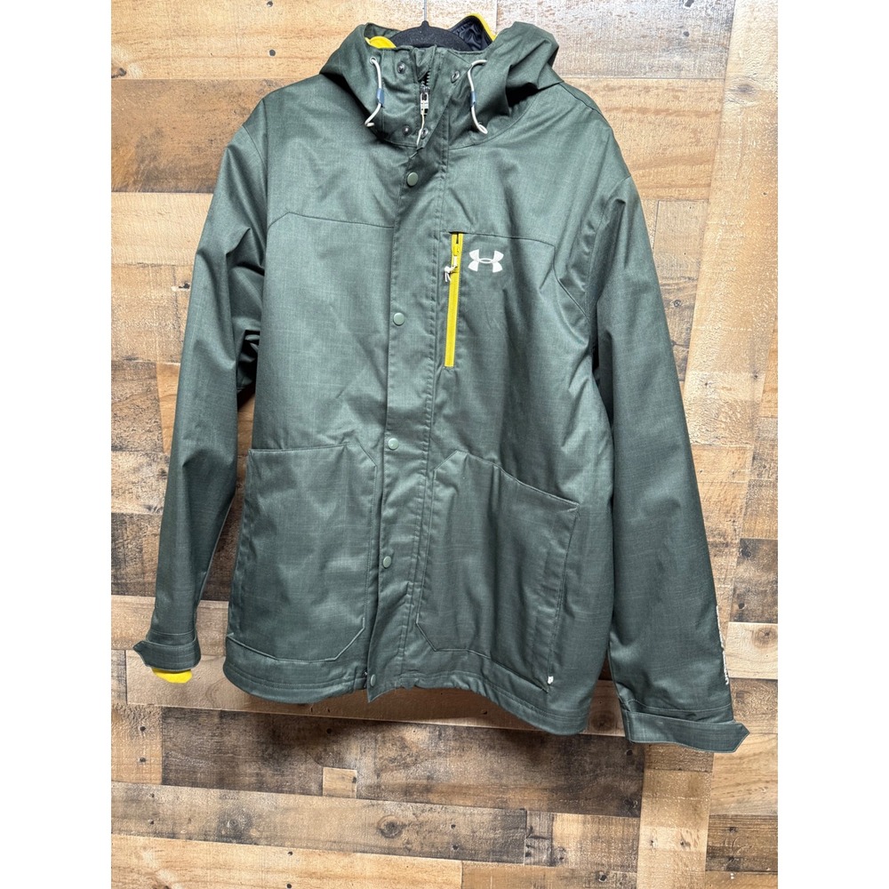 Under Armour ColdGear Infrared Jacket Womens XL Green Hooded Winter Coat